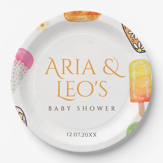 Assiettes En Carton Plaques de papier Baby shower à grains  (Devant)