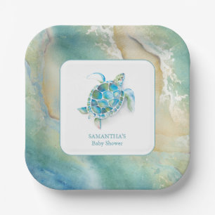 Assiettes En Carton Plaques de papier baby shower Aquarelle Mignonne M