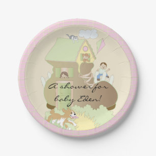 Assiettes En Carton Plaques de papier Baby shower "Construire une bibl
