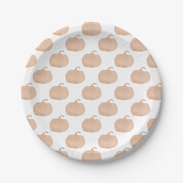 Assiettes En Carton Plaques de papier Baby shower d'automne Citrouille (Devant)