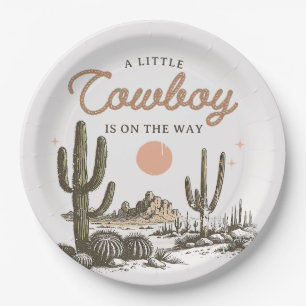Assiettes En Carton Plaques de papier Baby shower de Cowboy Ouest du d