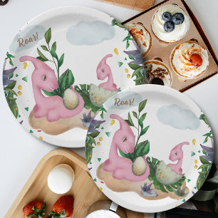 Assiettes En Carton Plaques de papier Baby shower de dinosaures de for