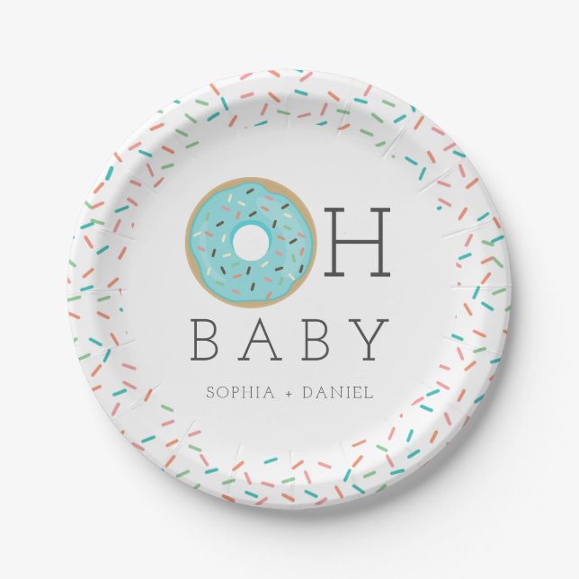 Assiettes En Carton Plaques de papier Baby shower pour filles de beign (Devant)