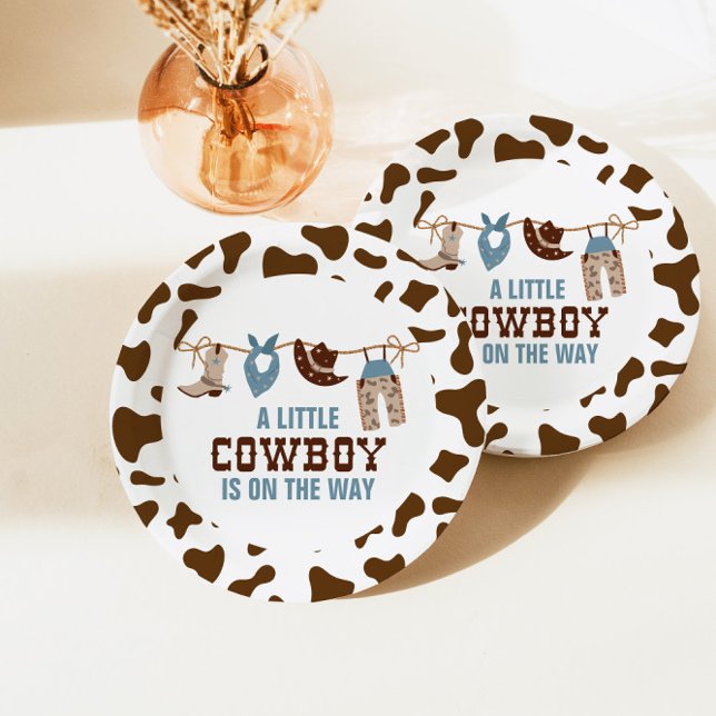Assiettes En Carton Plaques de papier Baby shower Rodeo Western Cowboy (Créateur téléchargé)