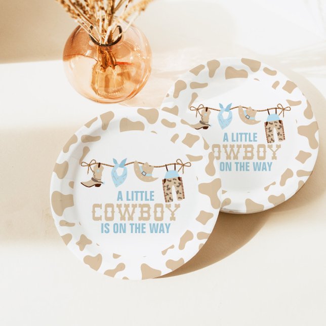 Assiettes En Carton Plaques de papier Baby shower Rodeo Western Cowboy (Créateur téléchargé)