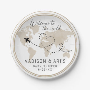 Assiettes En Carton Plaques de papier Baby shower World Map