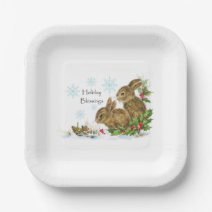 Assiettes En Carton Plaques de papier "Bénédictions de vacances" Noël