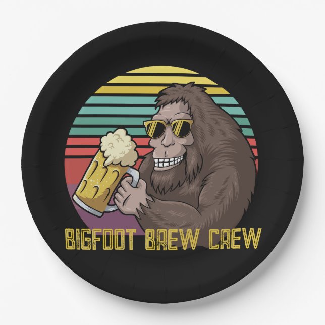 Assiettes En Carton Plaques de papier Bigfoot Brew Crew (Devant)