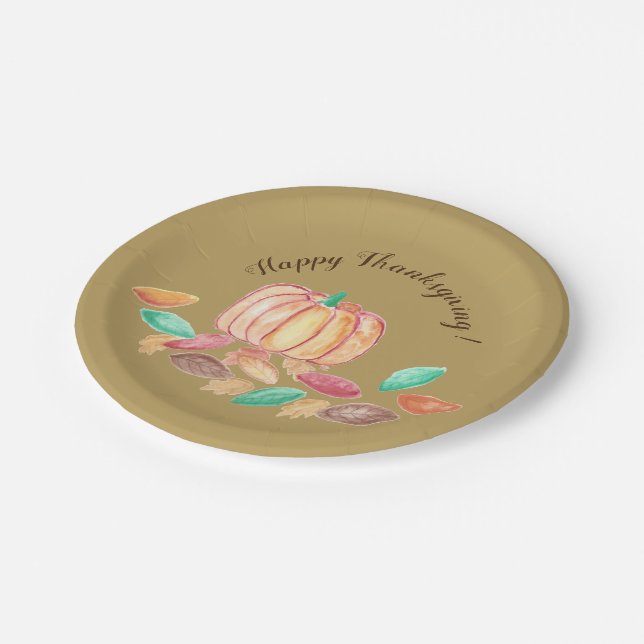 Assiettes En Carton Plaques de papier bon thanksgiving (Angle)