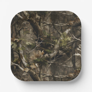 Assiettes En Carton Plaques de papier camouflage en arbre réel