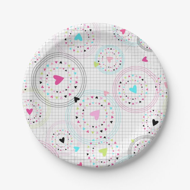 Assiettes En Carton Plaques de papier cardiaque (Devant)