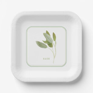 Assiettes En Carton Plaques de papier Carré 7 po à la SAGE FRAÎCHE