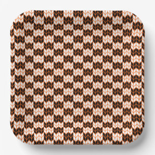 Assiettes En Carton Plaques de papier Carré de 9 pouces en NOIR ORANGE