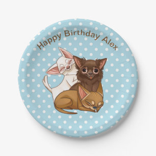 Assiettes En Carton Plaques de papier Chihuahua bleu