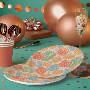 Assiettes En Carton Plaques de papier Citrouille d'automne et fournitu