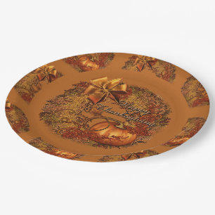 Assiettes En Carton Plaques de papier Citrouille de bon thanksgiving