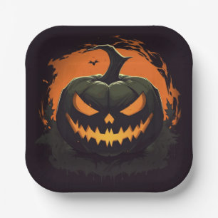 Assiettes En Carton Plaques de papier Citrouille Halloween