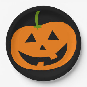 ASSIETTES EN CARTON PLAQUES DE PAPIER CITROUILLE HALLOWEEN JACK-O-LANT
