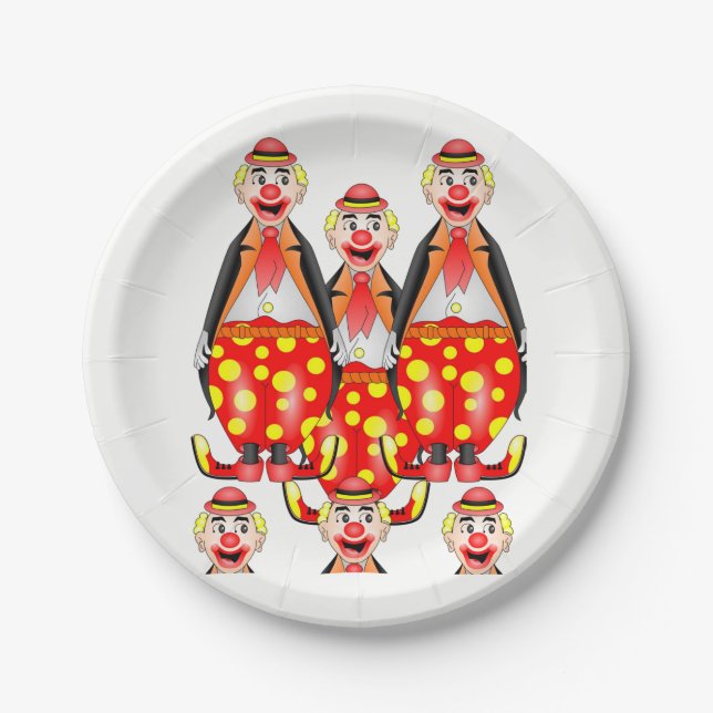 Assiettes En Carton Plaques de papier Clowns (Devant)
