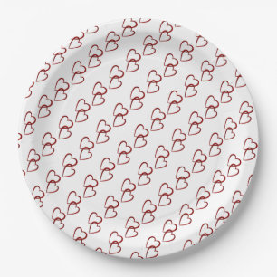 Assiettes En Carton Plaques de papier/Coeurs rouges
