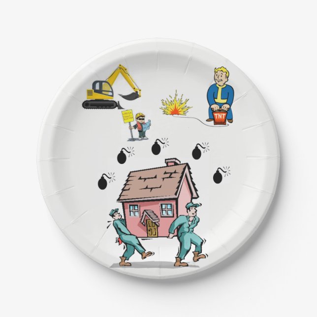 Assiettes En Carton Plaques de papier Construction (Devant)