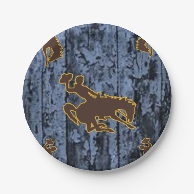 Assiettes En Carton Plaques de papier Cowboys (Devant)