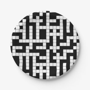Assiettes En Carton Plaques de papier croisé noir et blanc