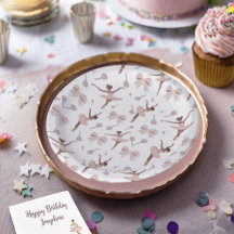 Plaques de papier d'anniversaire Ballerina moderne