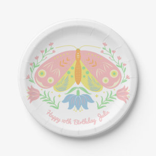 Assiettes En Carton Plaques de papier d'anniversaire de papillon Boho