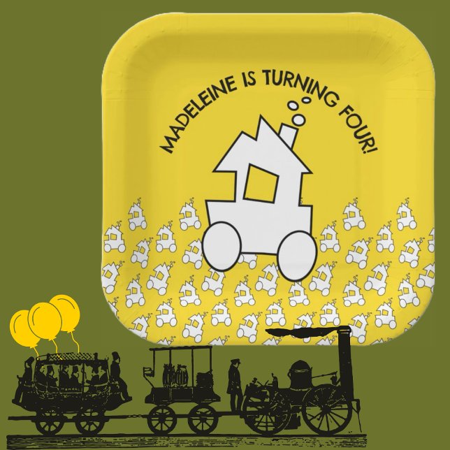 Assiettes En Carton Plaques de papier d'anniversaire du moteur du trai (Créateur téléchargé)