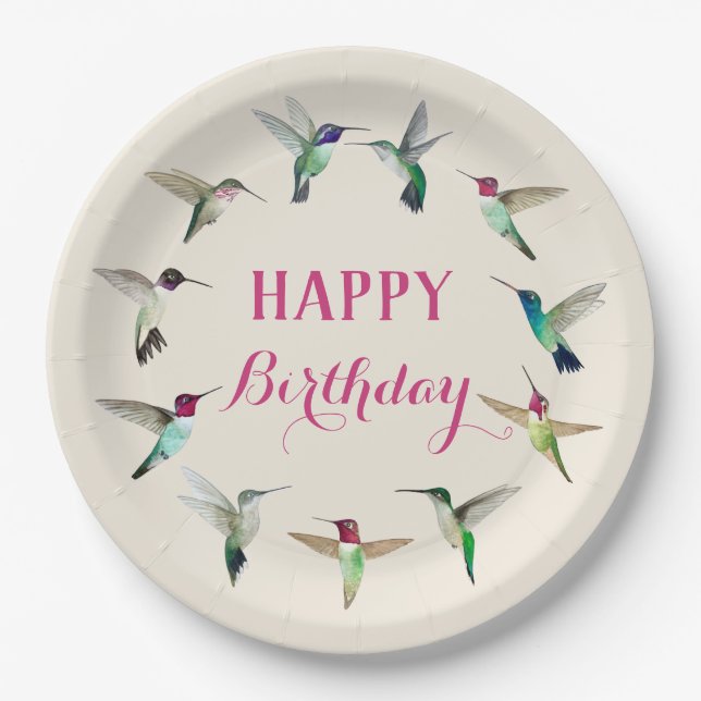 Assiettes En Carton Plaques de papier d'anniversaire joyeuses pour les (Devant)