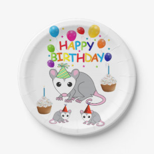 Assiettes En Carton Plaques de papier d'anniversaire, Possum
