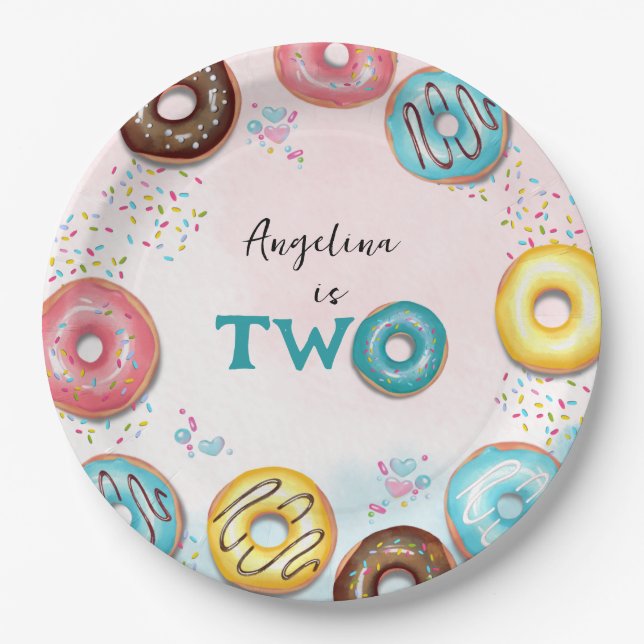 Assiettes En Carton Plaques de papier de 2e anniversaire. (Devant)