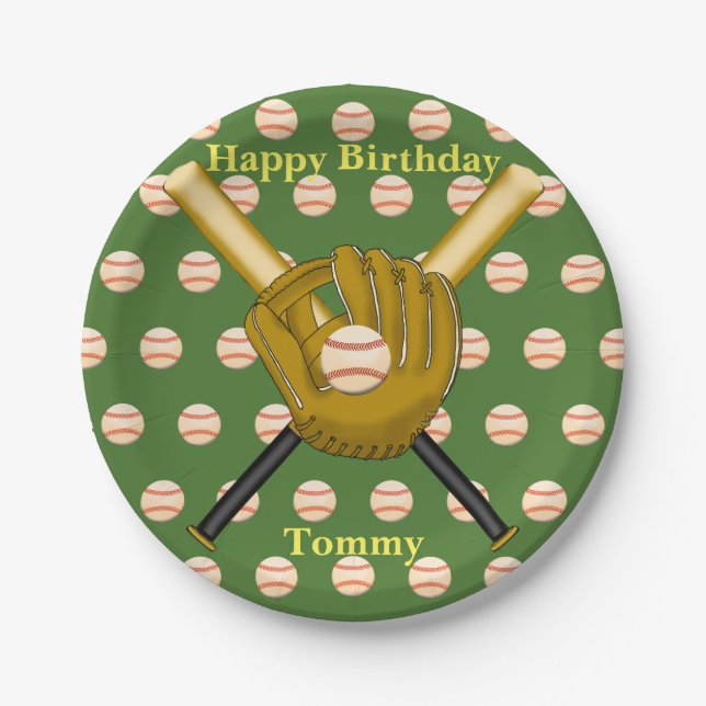 Assiettes En Carton Plaques de papier de baseball (Devant)