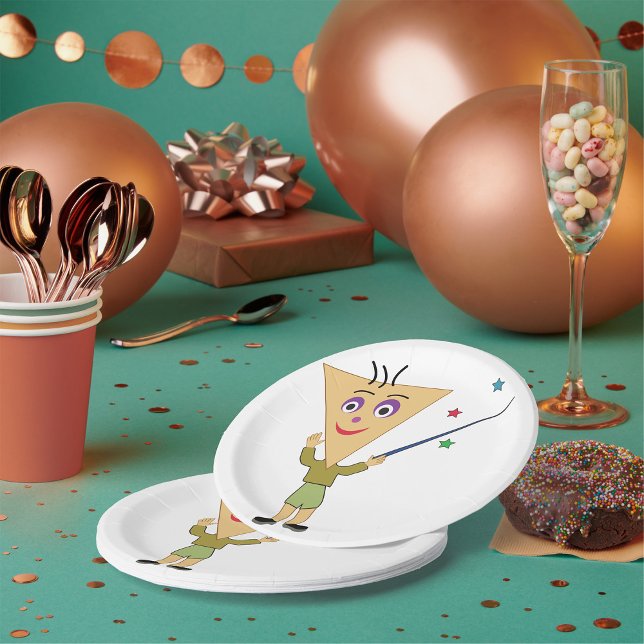 Assiettes En Carton Plaques de papier de caractère de tête triangulair (Créateur téléchargé)