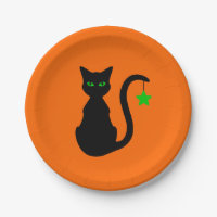 Plaques de papier de chat noir