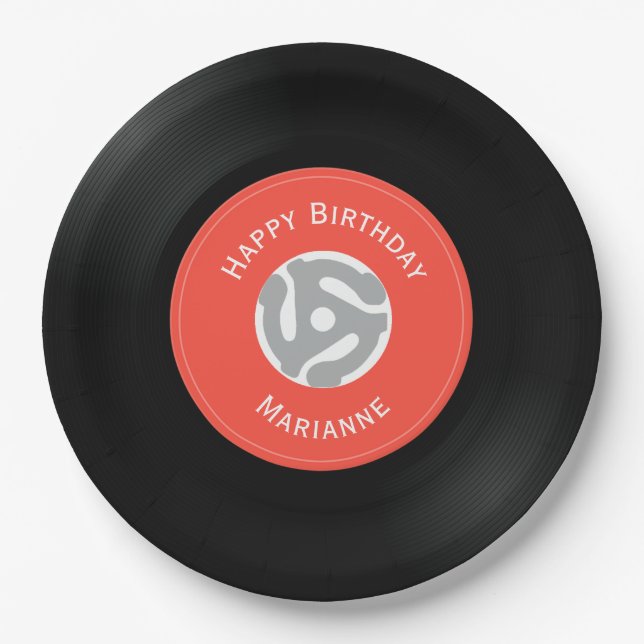 Assiettes En Carton Plaques de papier de conception Vinyl Records (Devant)