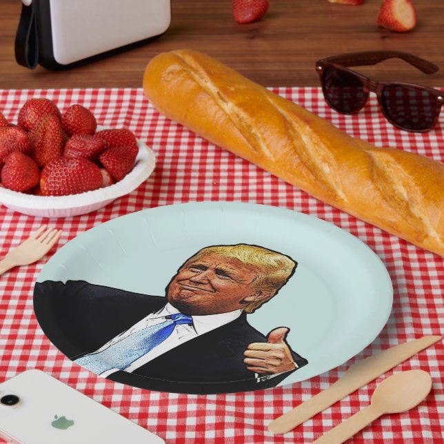 ASSIETTES EN CARTON PLAQUES DE PAPIER DE FÊTE DE TRUMP (Pique-nique)