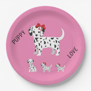 Assiettes En Carton Plaques de papier de fête pour chiots dalmatiens.