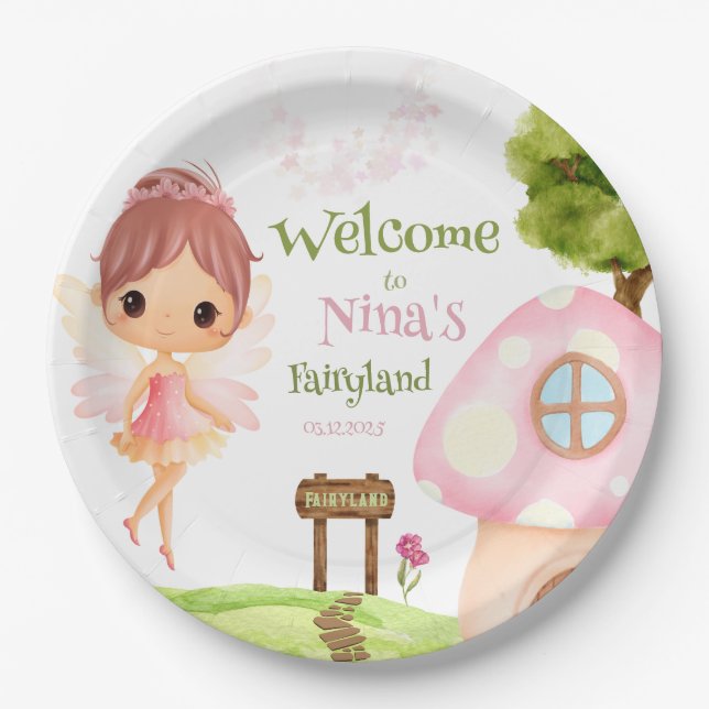 Assiettes En Carton Plaques de papier de jardin Fairyland & Flower (Devant)