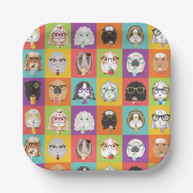 Assiettes En Carton Plaques de papier de la feuille de porc de Guinée (Recto)