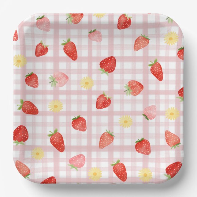 Assiettes En Carton Plaques de papier de la fraise (Recto)