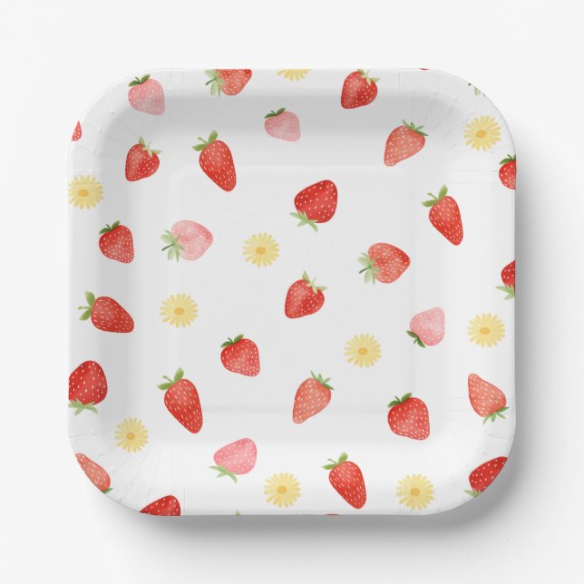 Assiettes En Carton Plaques de papier de la fraise (Recto)