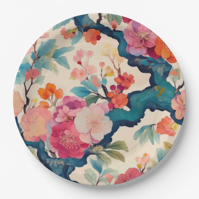 Assiettes En Carton Plaques de papier de la partie design japonaise (Devant)