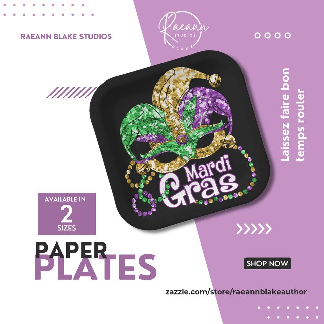 Assiettes En Carton Plaques de papier de marque Mardi Gras (Créateur téléchargé)