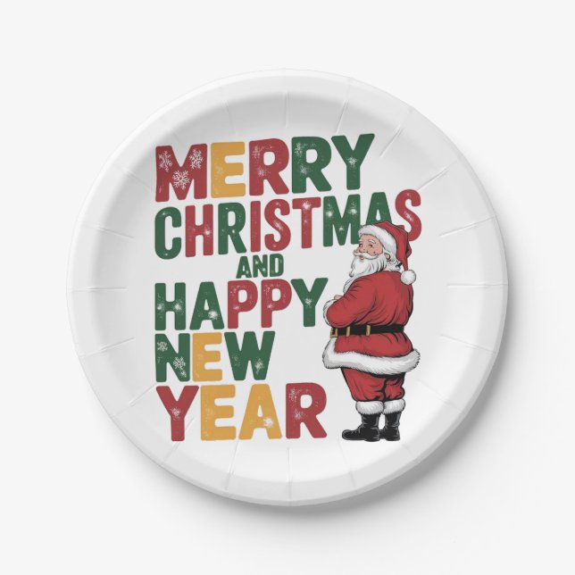 Assiettes En Carton Plaques de papier de Noël (Devant)