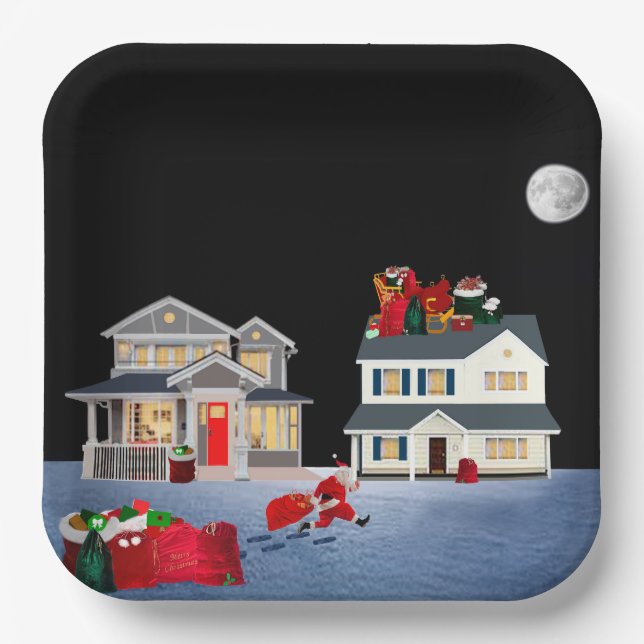 Assiettes En Carton Plaques de papier de Noël (Recto)