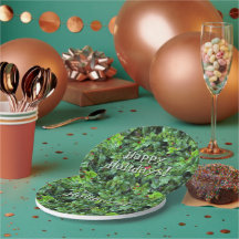 Plaques de papier de Noël Festive Green Holly Berr