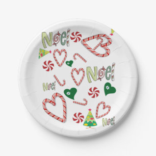 Assiettes En Carton Plaques de papier de Noël, Noel, Sucres de canne