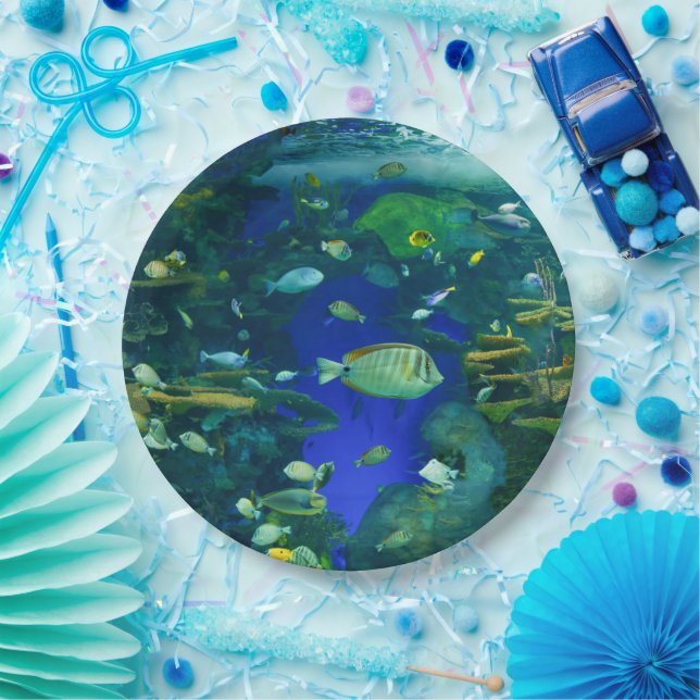 Assiettes En Carton Plaques de papier de poisson tropicale (Fête)